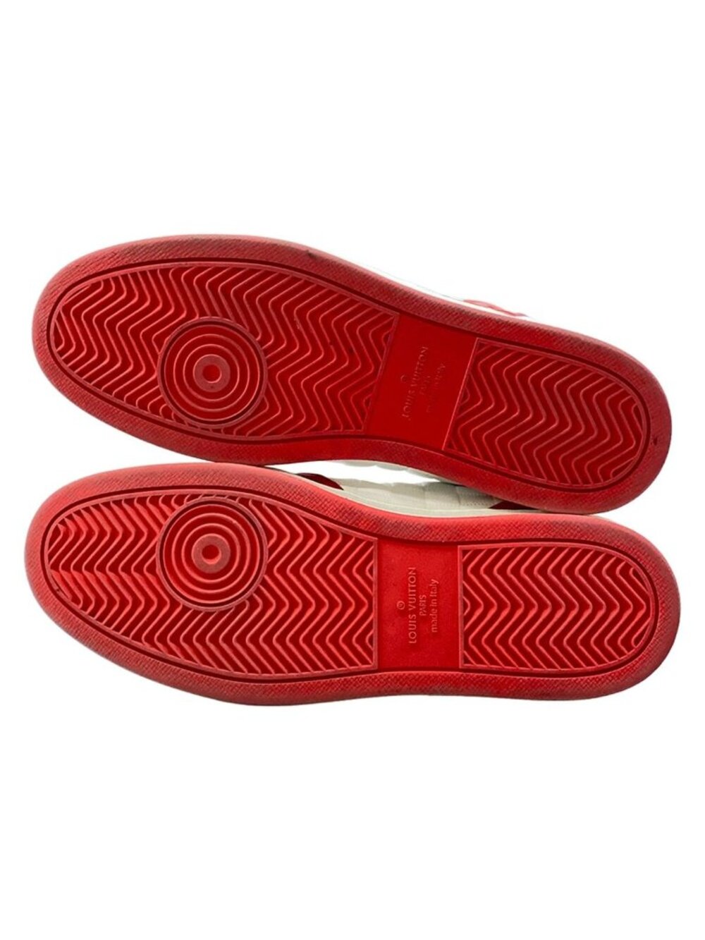 Louis Vuitton Sneakers 7.5 Rivoli Red White 7 Half Line Damier Leather - Picture 8 of 10